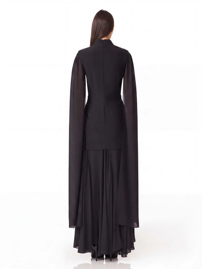 Vesper Cape Sleeve Maxi Dress