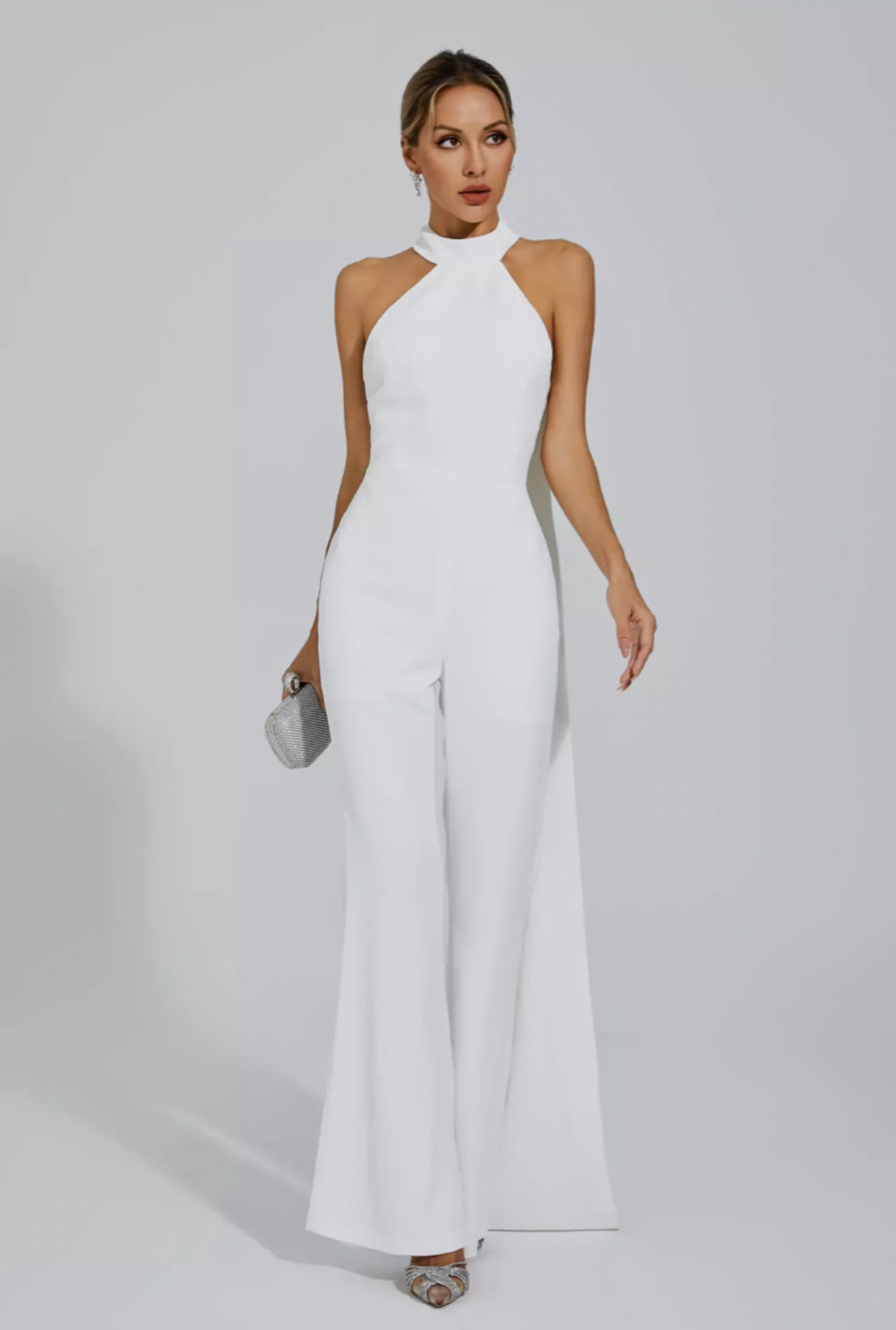 Cornelius white backless jumpsuit