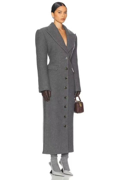 Winter Luxe Sculpted Wool Maxi Coat