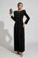 Black diamond long sleeves maxi dress