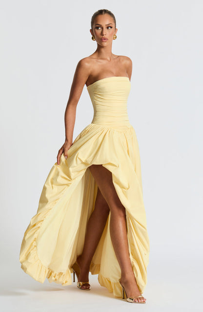 Belle Draped High-Low Gown