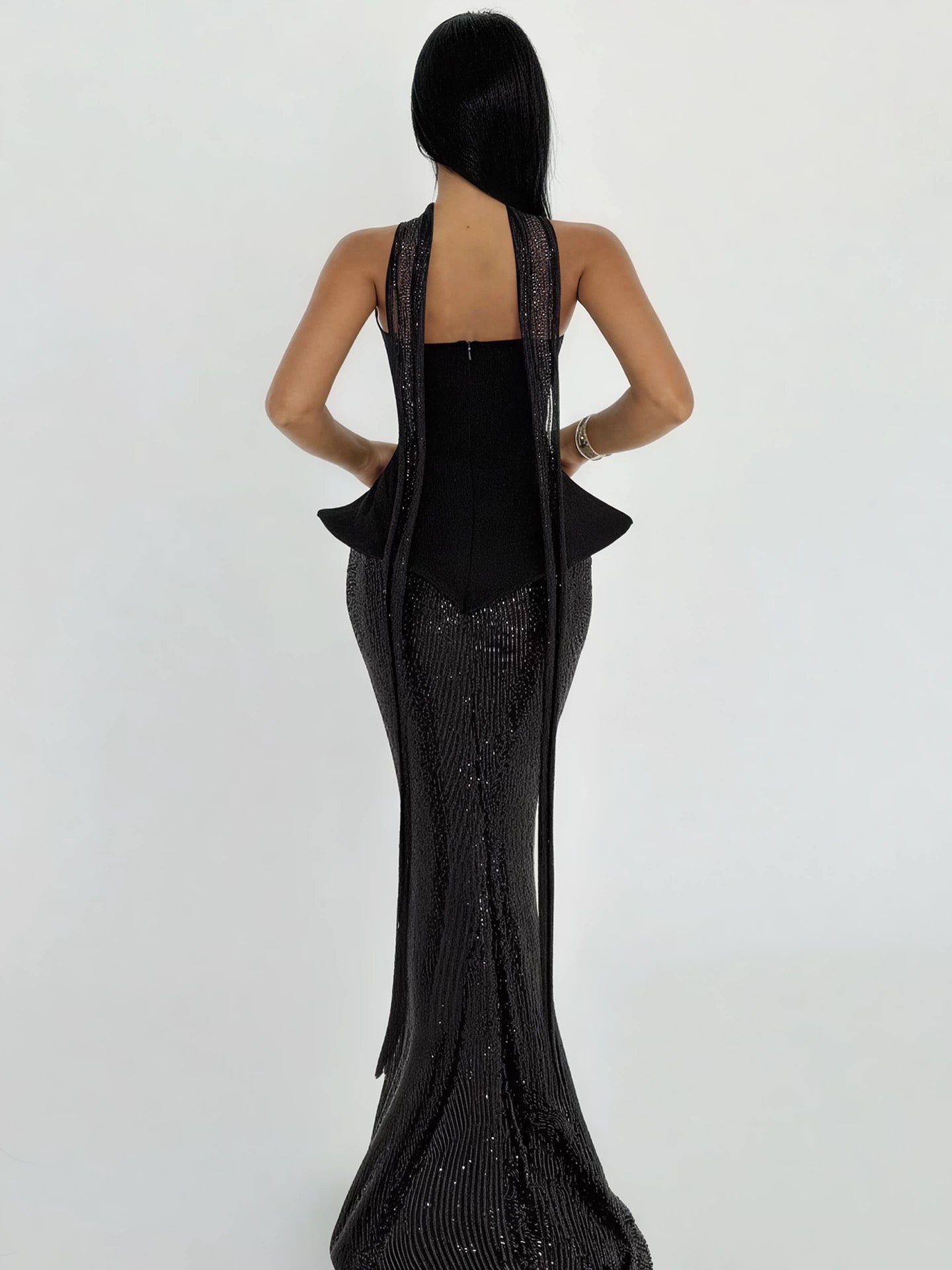 Seraphina Sculpted Glitter Gown