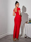 Crystal red bandage maxi dress