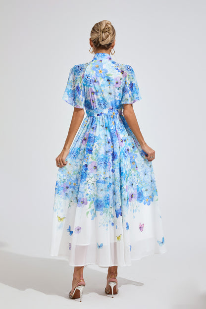 Élise Butterfly Garden Maxi Dress