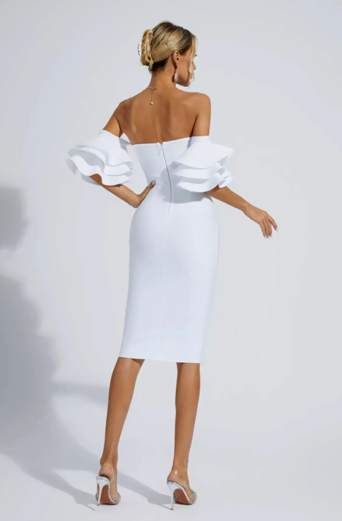 Raya white midi dress