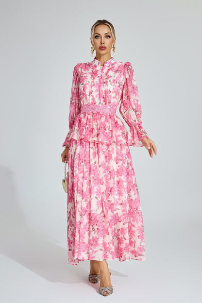 Celeste Peony Belted Maxi Dress
