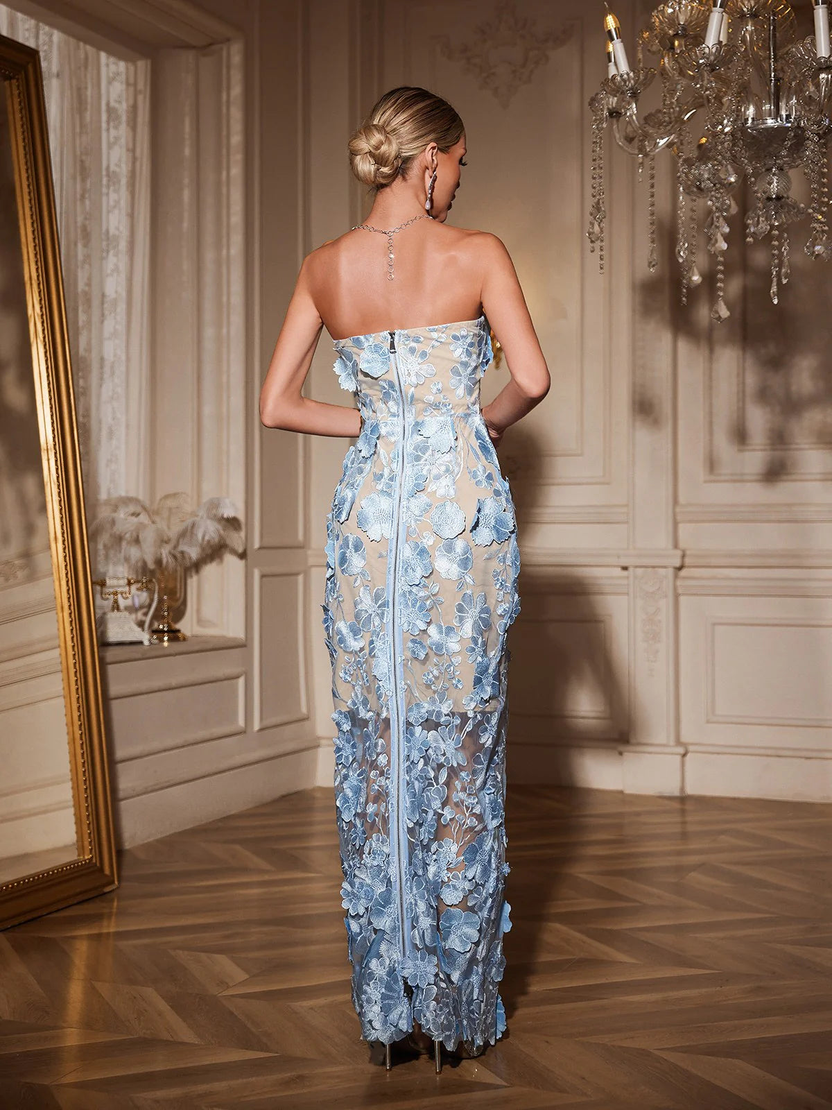 Élodie Floral Appliqué Gown