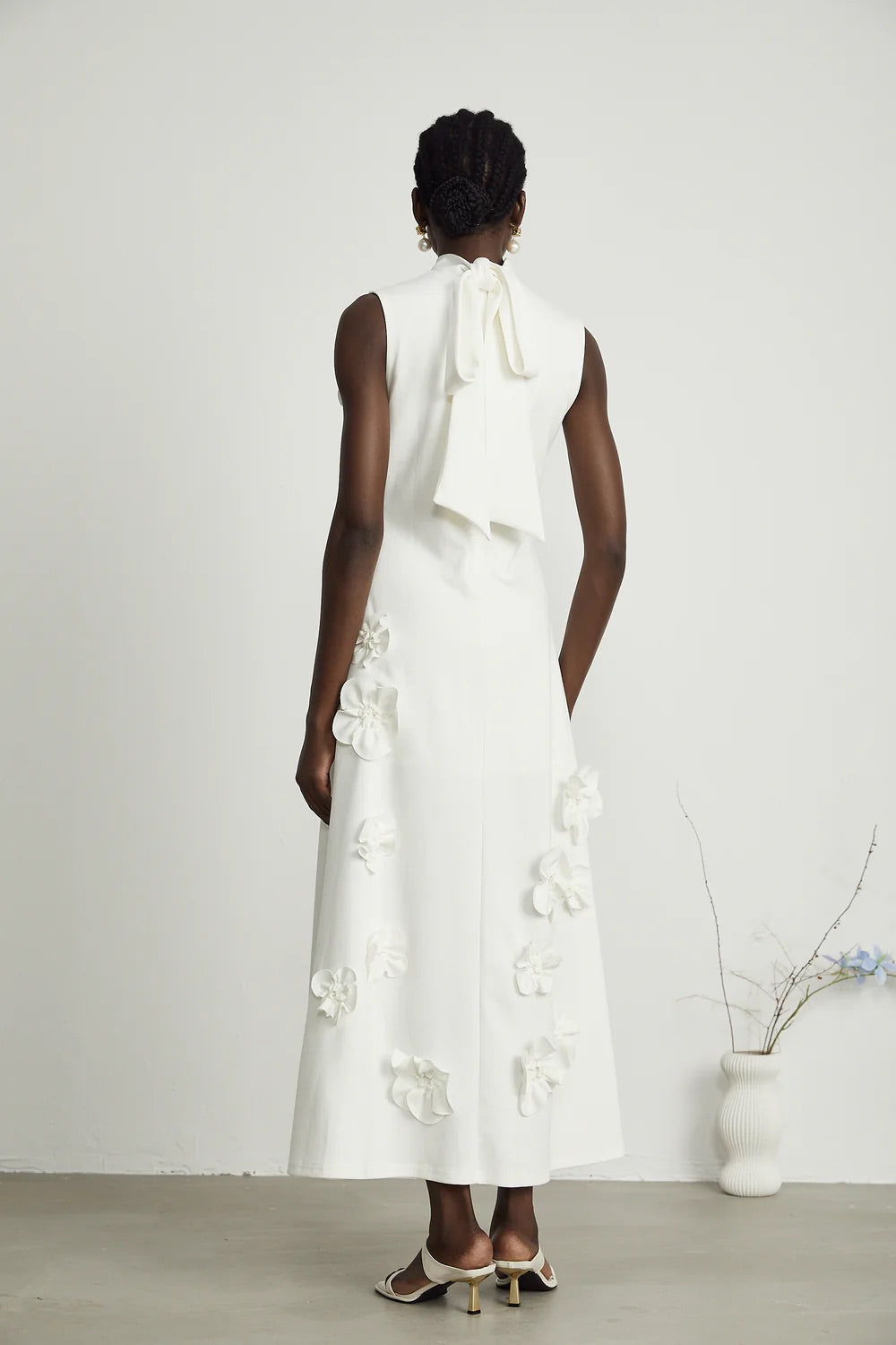 Laila flower white maxi dress