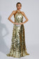 Bria gold maxi dress