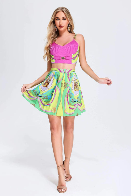 Printed top/skirt set (8307550322926)