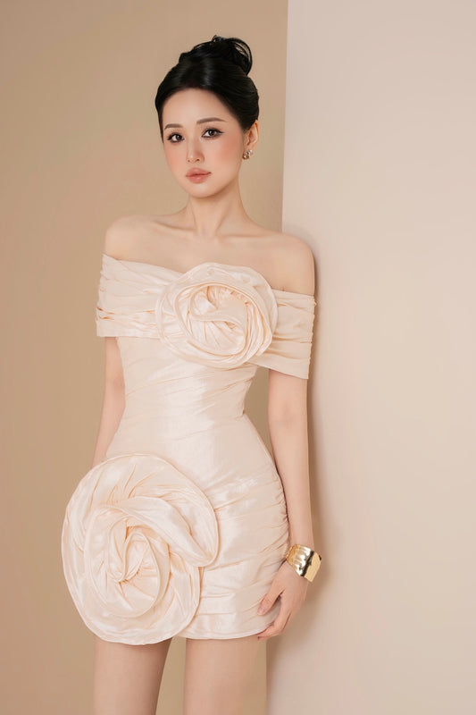 mini dress japan Navy Ruffled Mini Dress S