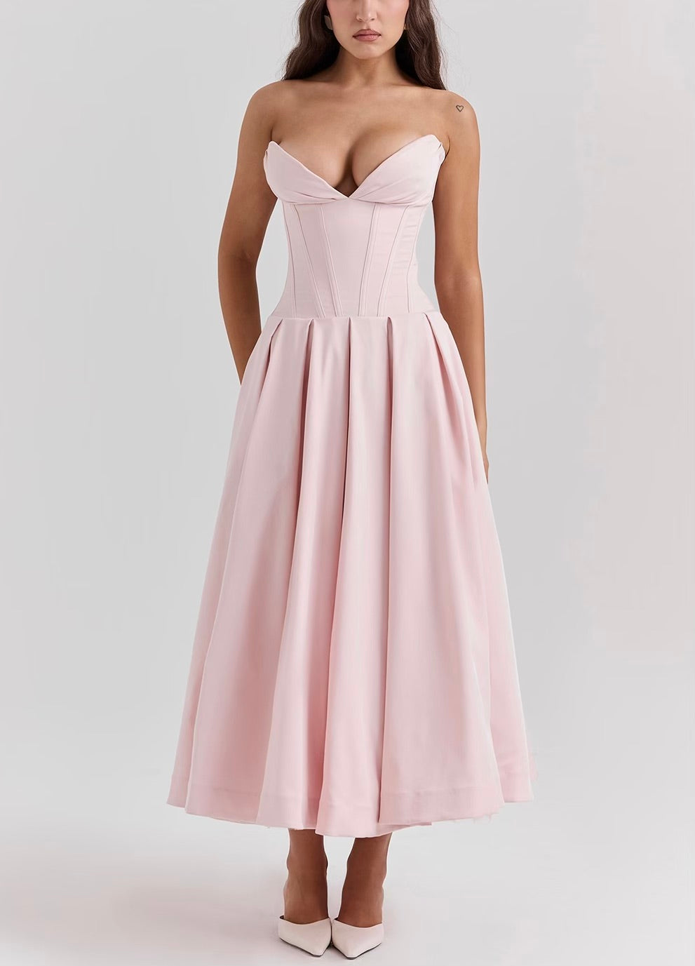 Lady strapless midi dress