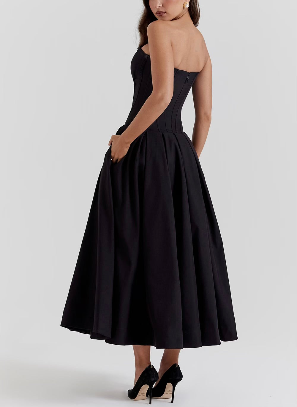 Lady strapless midi dress