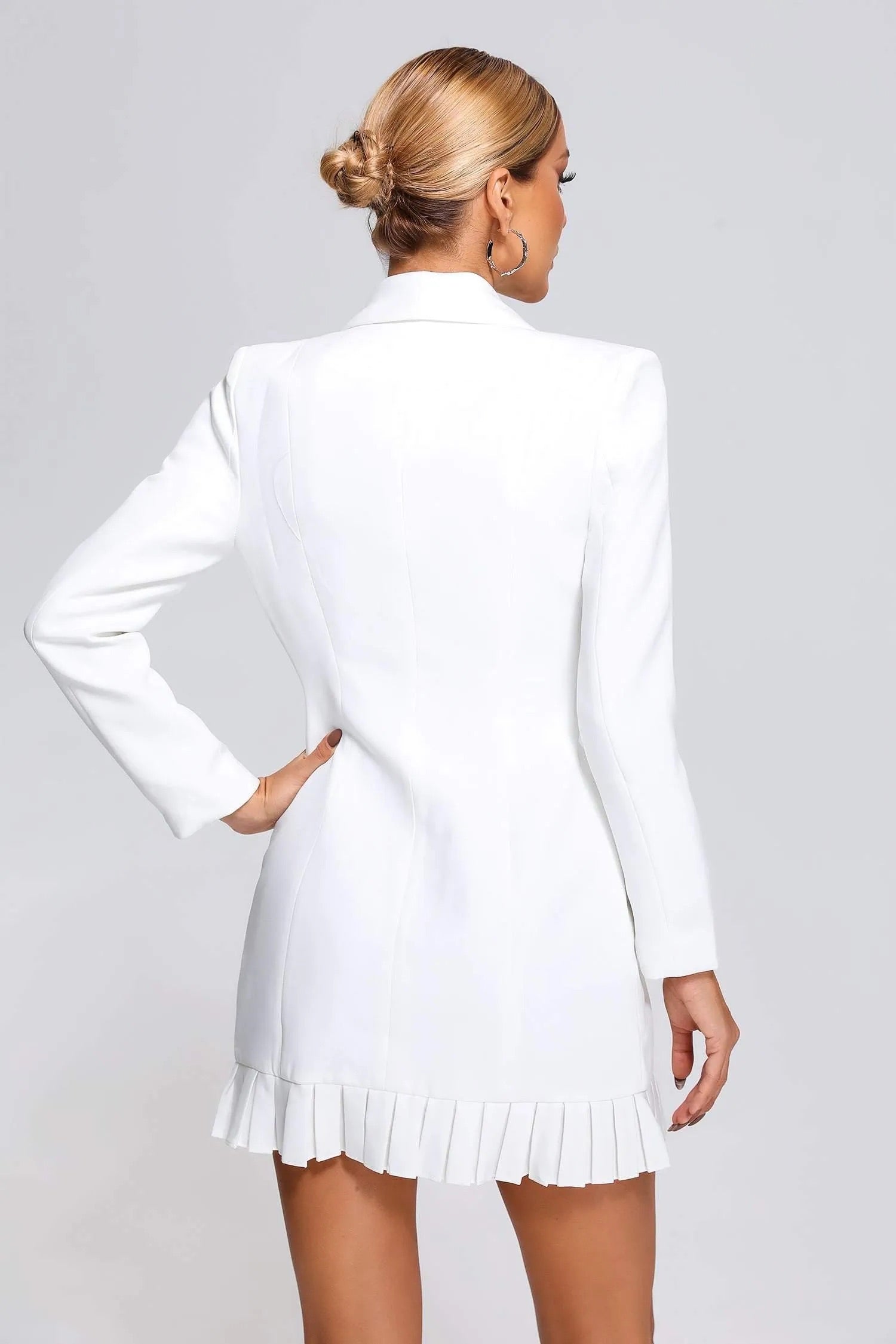 White blazer mini dress (8308257489134)