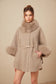 Wool belts fur cape coat