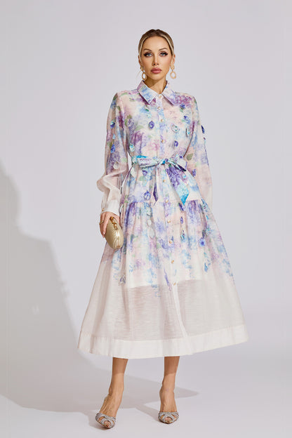 Fleur Pastel Petal Shirt Dress
