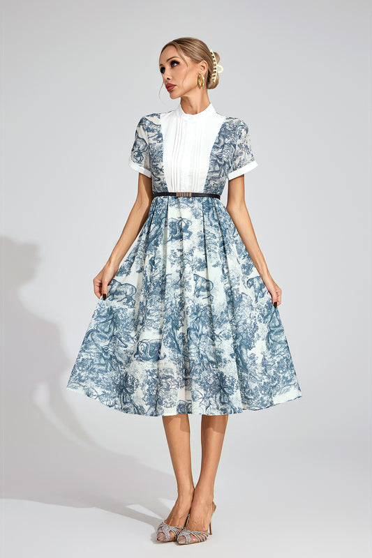 Versailles Toile Belted Shirt Dress