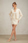 Sequined fine knit cardigan & dress set