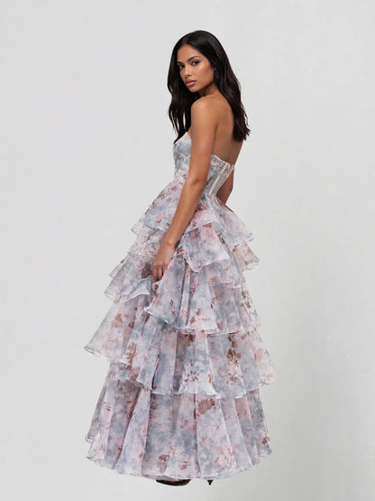 Amélie Floral Ruffle Maxi Dress