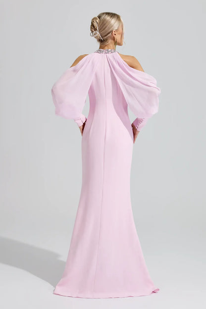 Seraphina Crystal Cold-Shoulder Gown