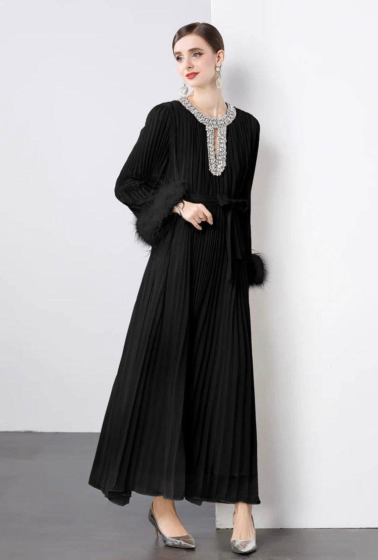 Regal Pleats crystal Gown