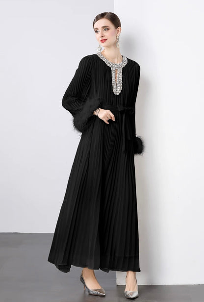 Regal Pleats crystal Gown