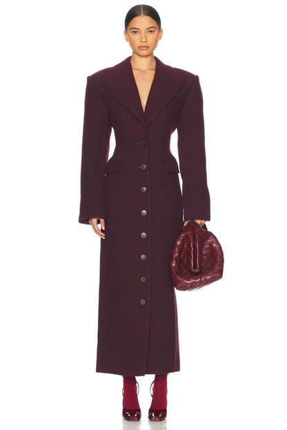 Winter Luxe Sculpted Wool Maxi Coat