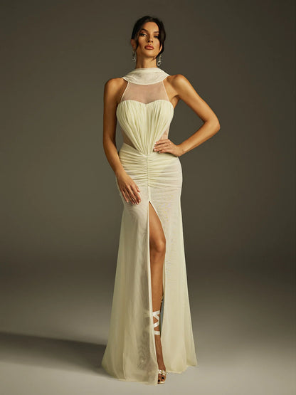 Lumière Mesh Drape Gown