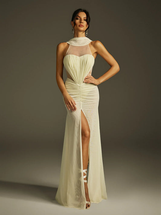 Lumière Mesh Drape Gown