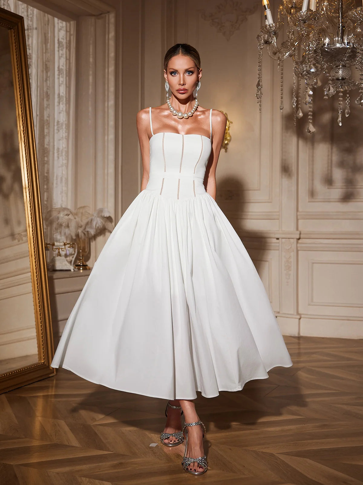 Amélie Corset Flare Midi Dress