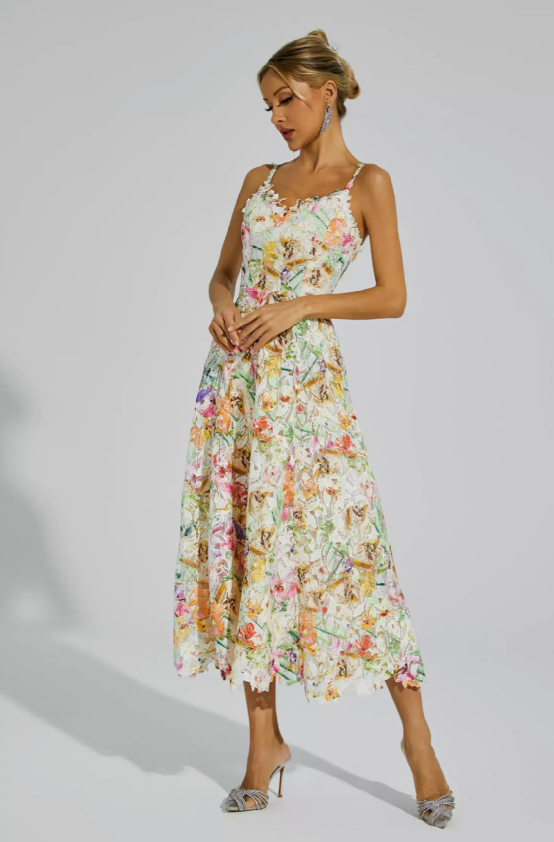 Boswell floral embroidered midi dress