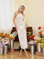 Ines flower white see-thru maxi dress