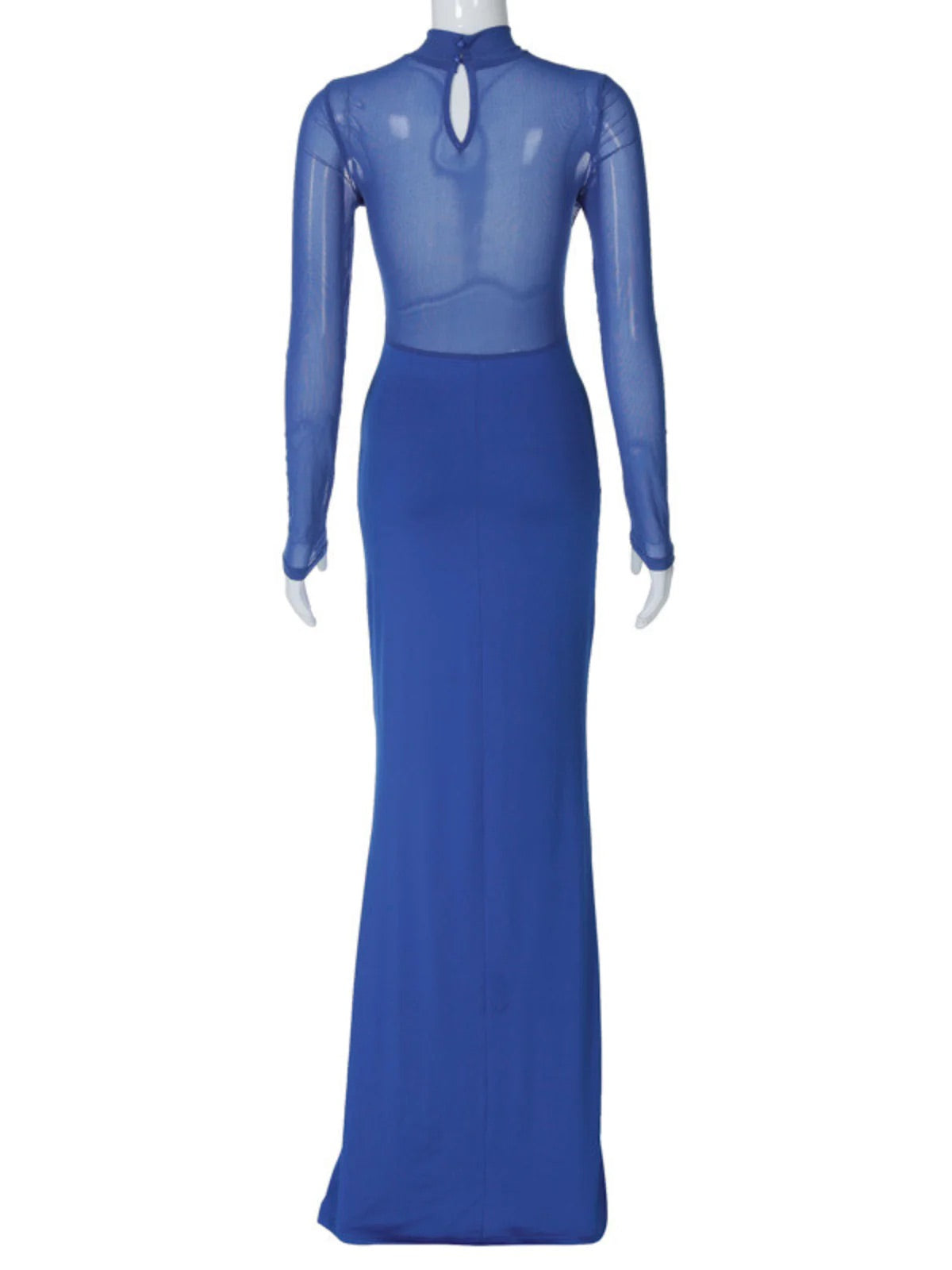 Deni blue mesh maxi dress