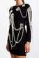 Pearl chains black mini dress (8284700147950)