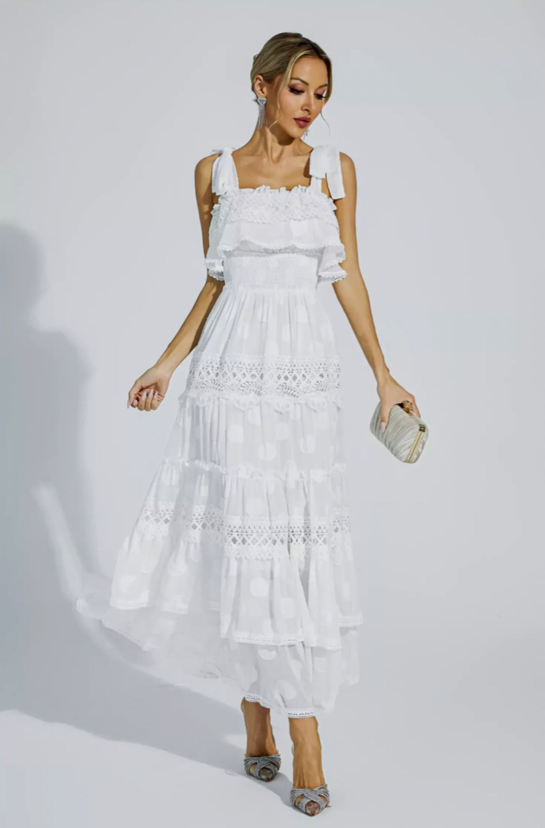 Milena white maxi dress