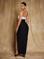 Black/white bandage maxi dress