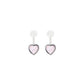 Pink heart pendant earrings