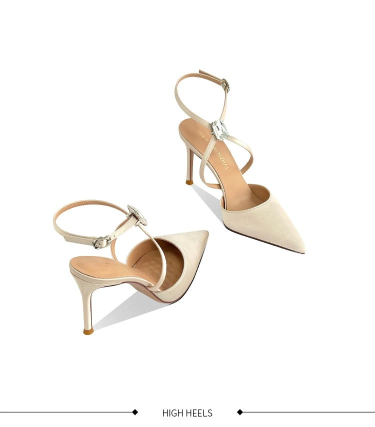 Vienna Crystal Strap Pointed-Toe Heels