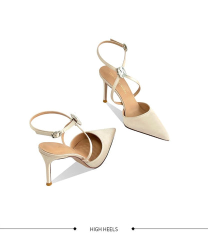 Vienna Crystal Strap Pointed-Toe Heels