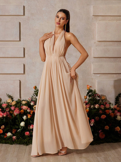Soleil Halter Maxi Gown