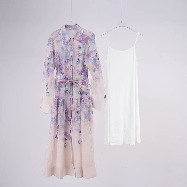 Fleur Pastel Petal Shirt Dress
