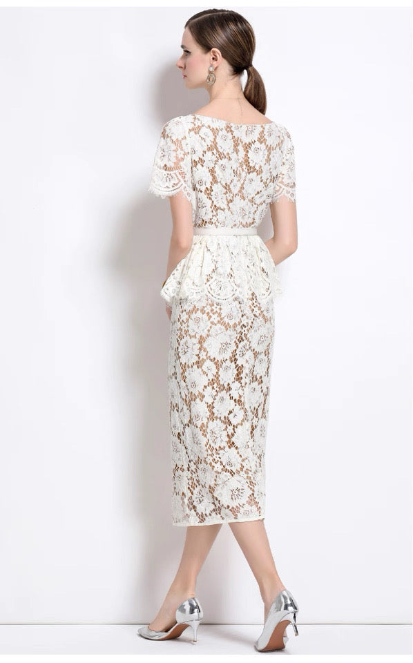 Clarisse Lace Midi Dress