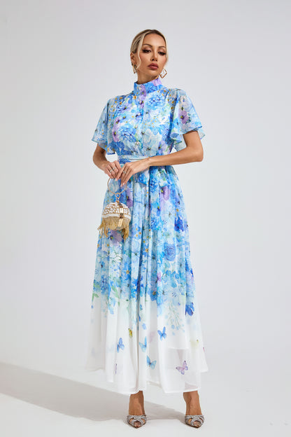 Élise Butterfly Garden Maxi Dress