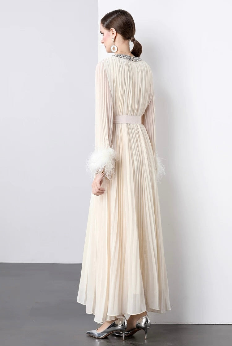 Regal Pleats crystal Gown