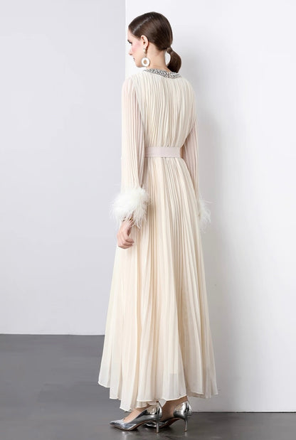 Regal Pleats crystal Gown