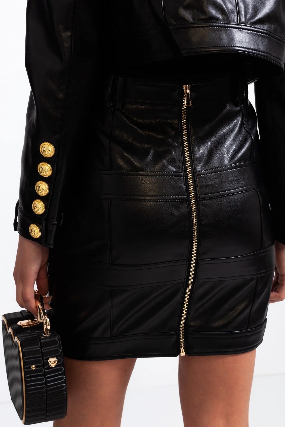 Black Vegan leather set (8306833883374)