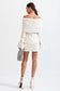 Mel fur white blazer/skirt set