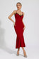 Annika red midi dress