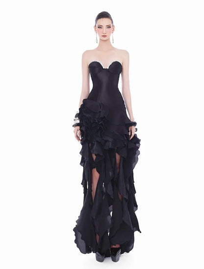 Belle Ruffle Crystal Gown