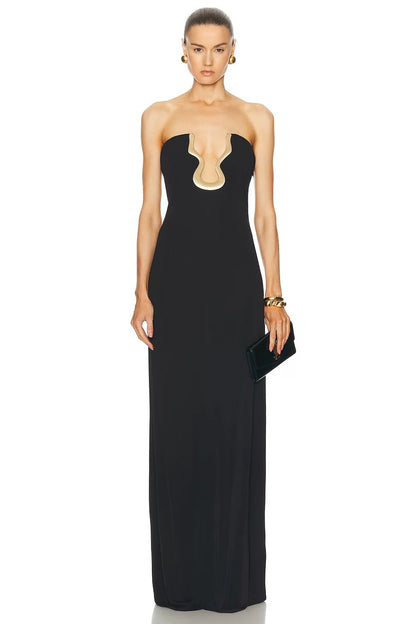 Strapless bandage black  maxi dress